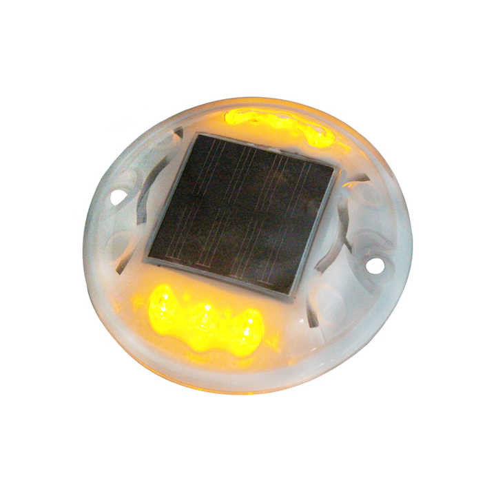 FCC Flashing Solar Road Stud Jaune LED Marqueurs de pavage Distance de vue de 1000m