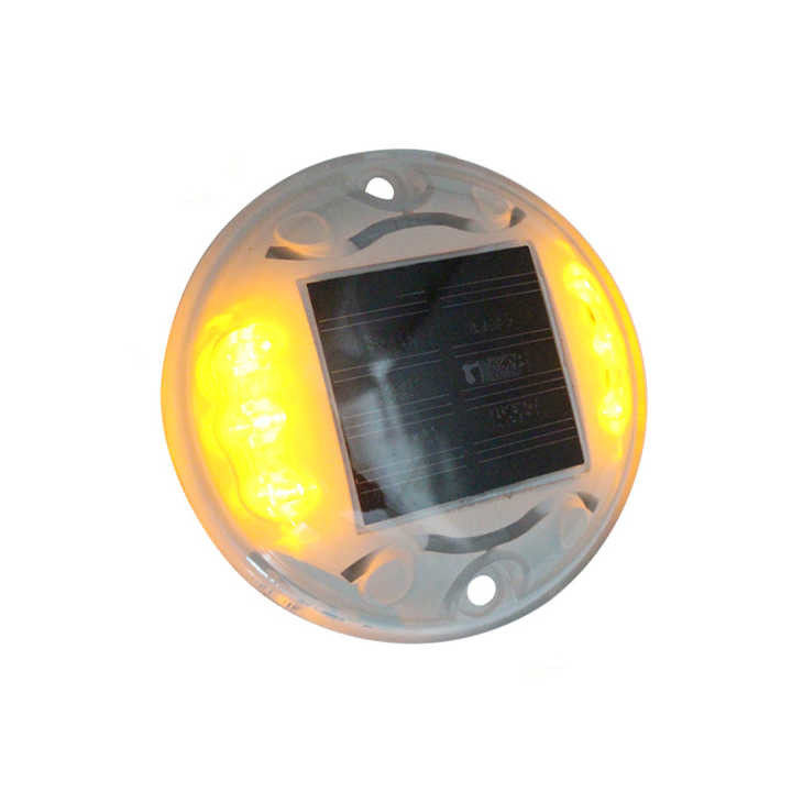 FCC Flashing Solar Road Stud Jaune LED Marqueurs de pavage Distance de vue de 1000m