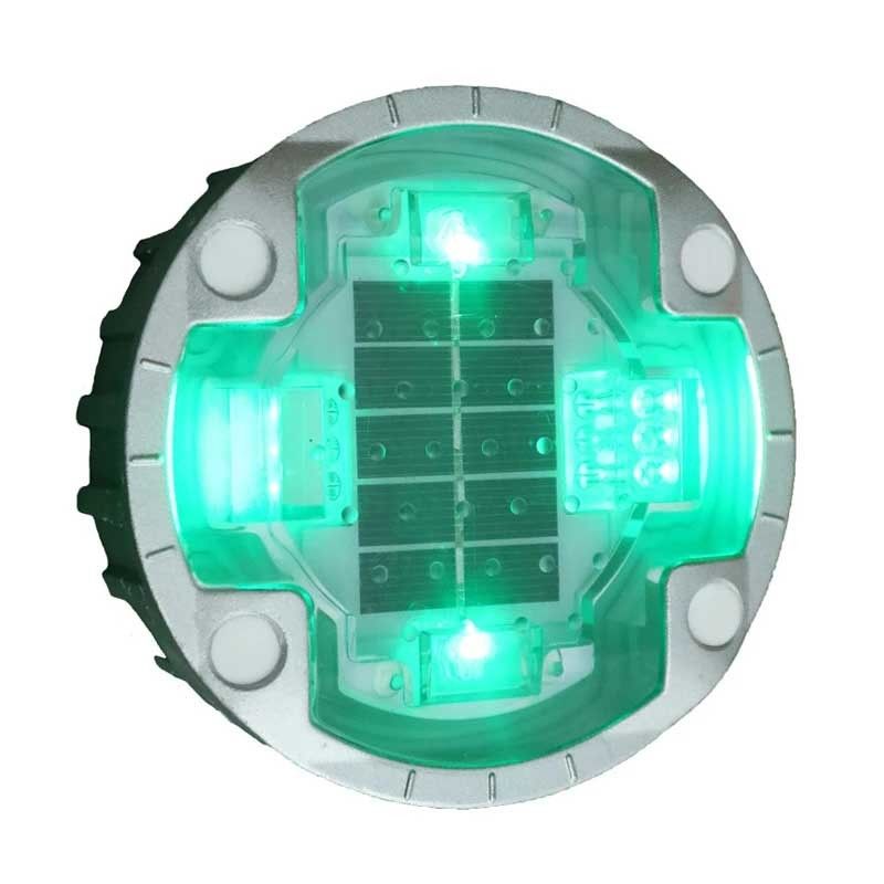 Couleurs vertes LED solaire Poteaux routiers haute luminosité LED 120 mm de diamètre