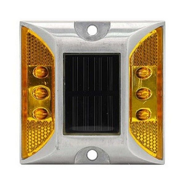 Couleur jaune Réflecteurs solaires IP68 étanches à l'eau 6pcs LED haute luminosité