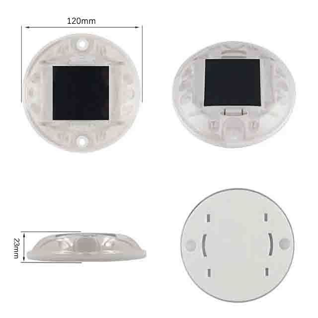 Haute luminosité PC Forme ronde Marqueur solaire de revêtement de sol Lumière IP68