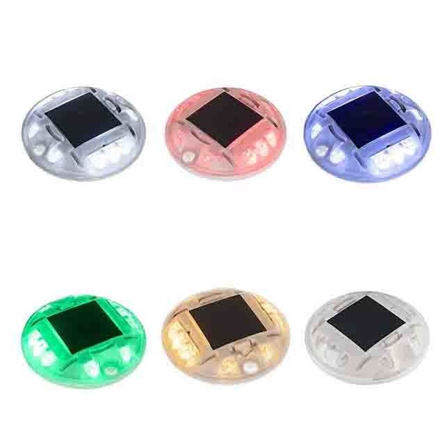 Haute luminosité PC Forme ronde Marqueur solaire de revêtement de sol Lumière IP68